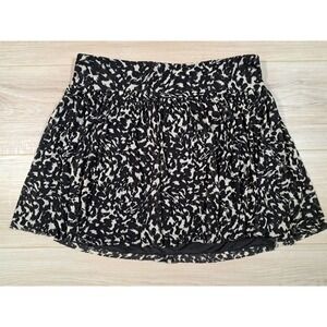 Express Womens Black White Abstract Animal Print Mesh Mini Skirt Size M